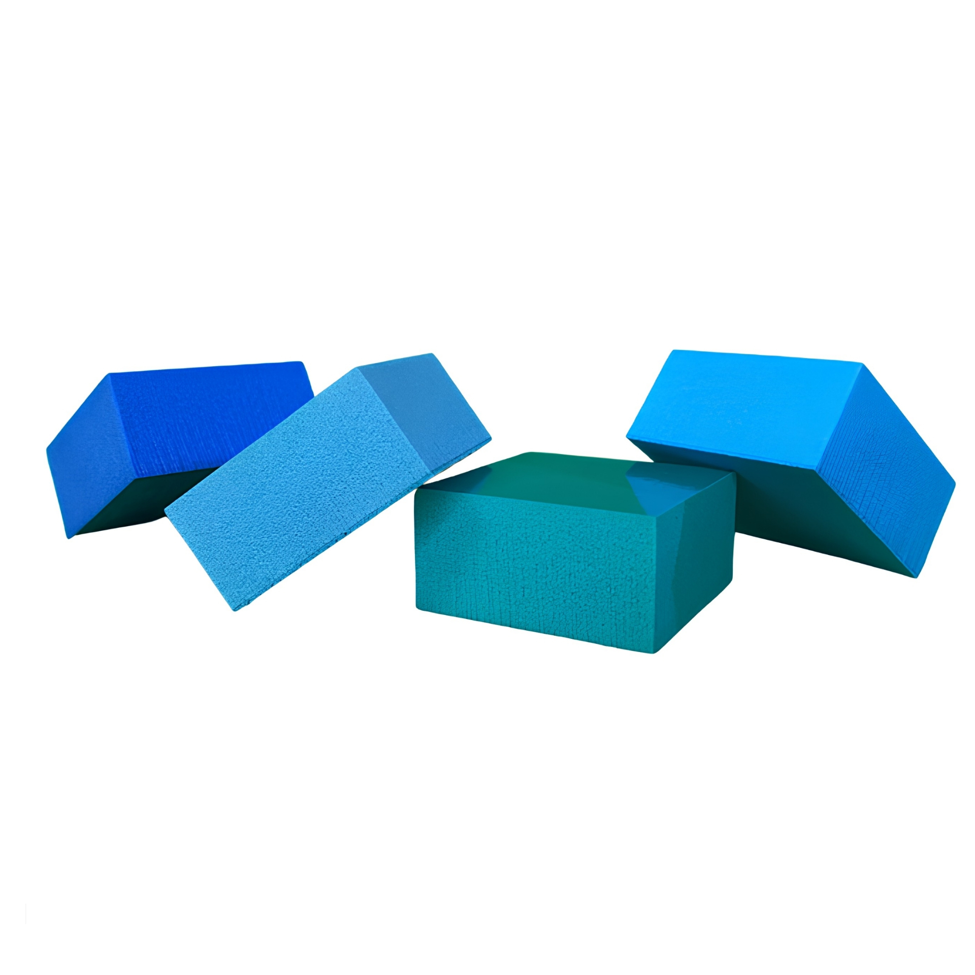 PAC International IFB1 floor isolation blocks in blue and teal