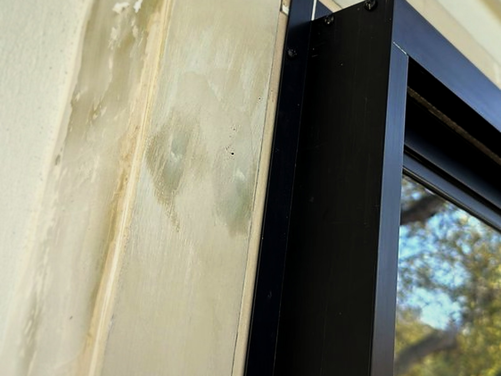 Existing sliding door opening in Orinda prepped and built out with new framing lumber before the secondary door is hung