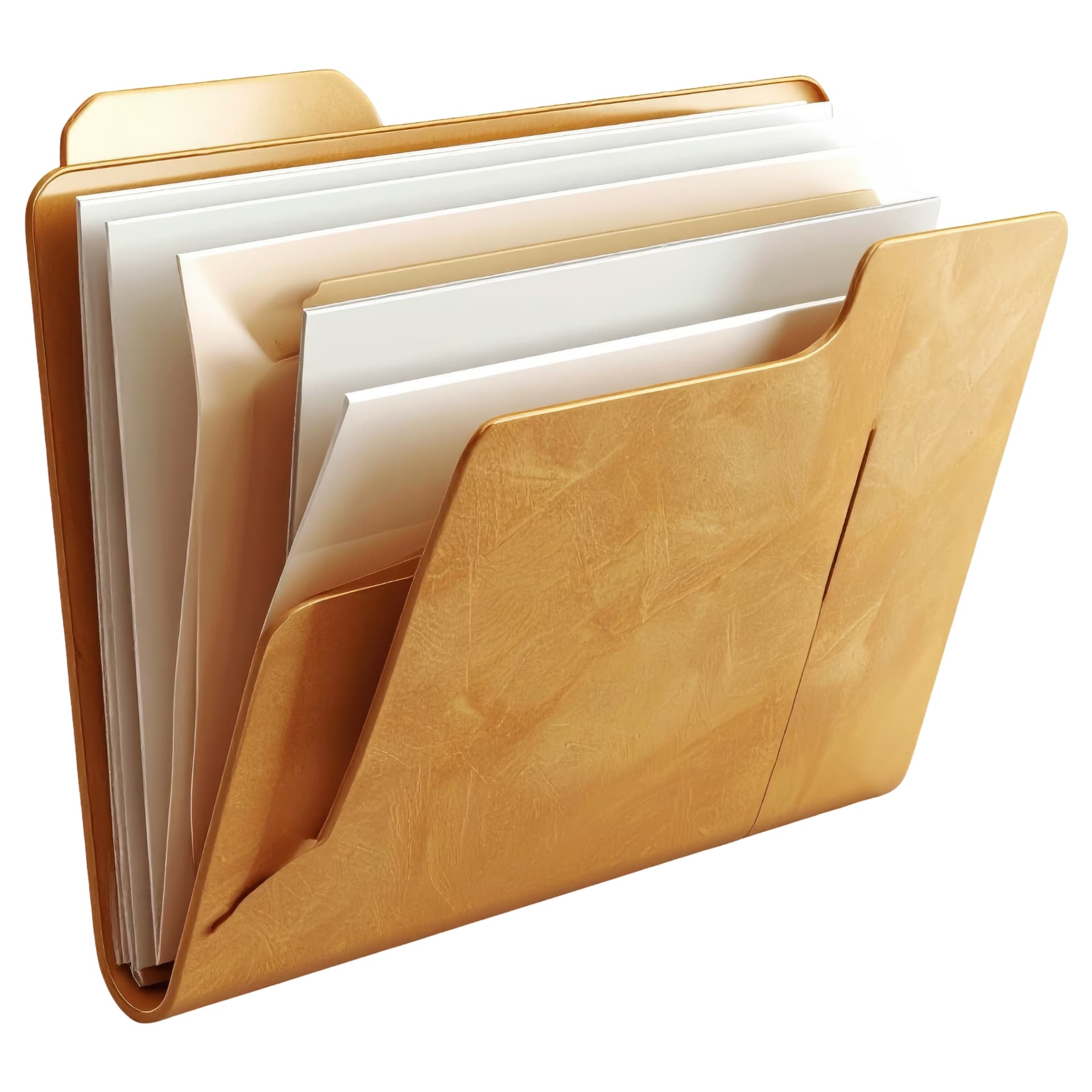 Manila folder filled with printed documents — product data sheet library.