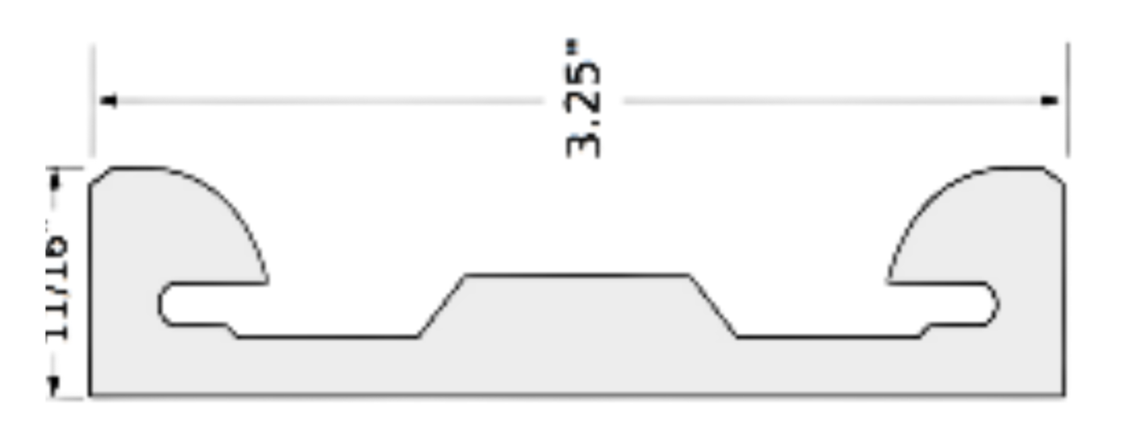Resilmount A237 clip cross-section drawing — 3.25 in wide × 11/16 in tall zinc-coated steel profile with symmetric slots and central screw aperture.