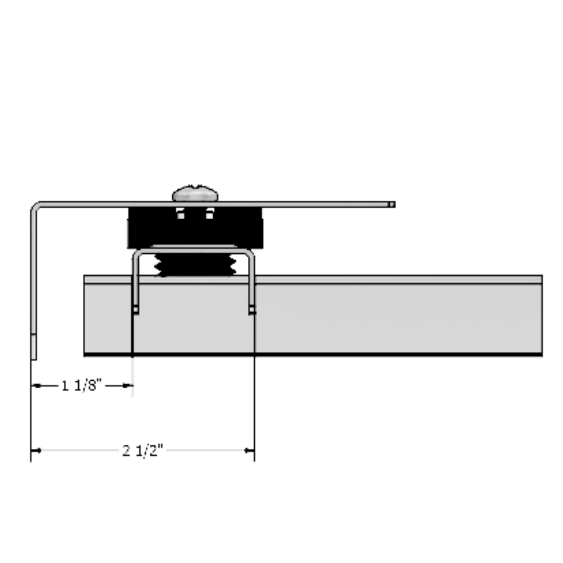 PAC International RSIC-1 Edge dimensioned drawing from the manufacturer's submittal package.