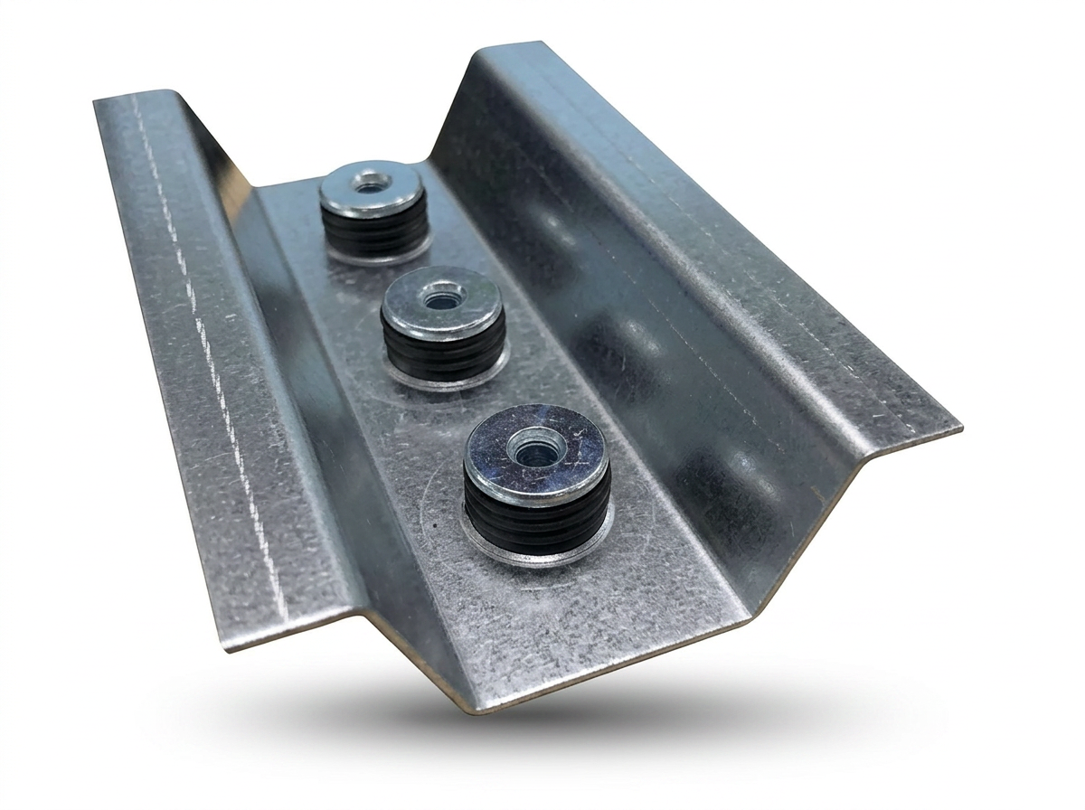PAC International RSIC-1 Backer heavy-duty resilient backing mount — steel mounting plate with rubber isolators, front product view.
