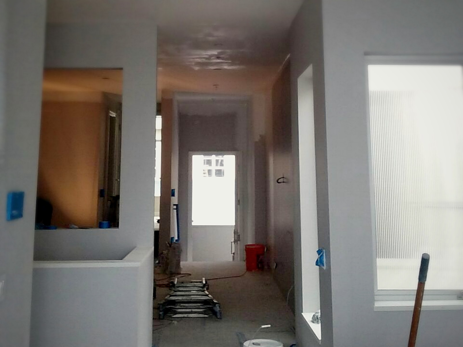 Finished painted ceiling in a San Francisco residence after clip and channel soundproofing installation